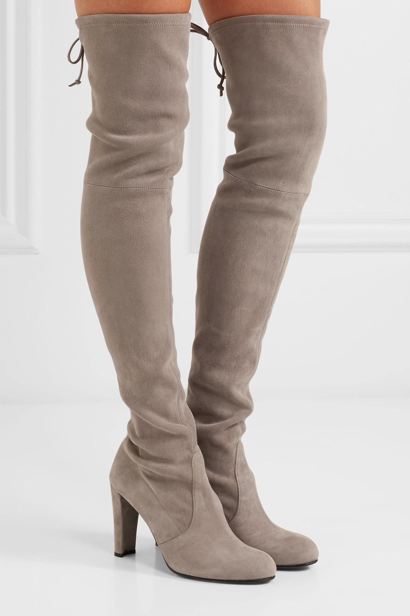 gray over the knee boots flat